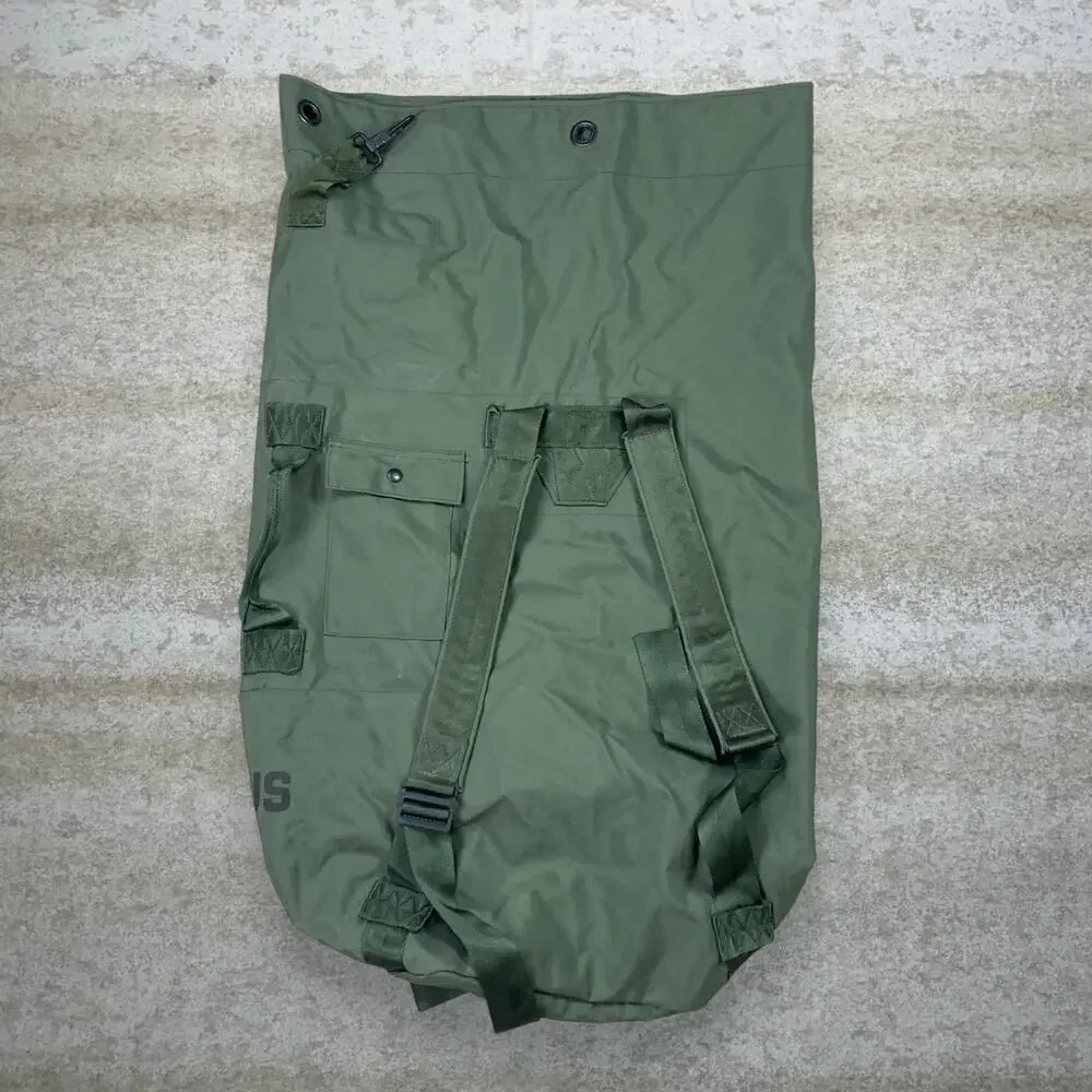 Vintage 90s Military Duffle Bag 24x36x18 Green Nylon Canvas Heavy Duty OD